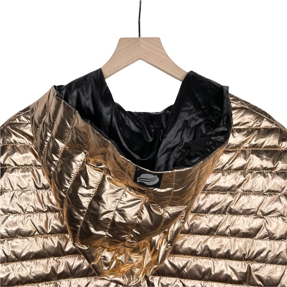 THINK ROYLN Heroine Quilted Down Filled Poncho in Rose Gold Metallic - Picture 10 of 15